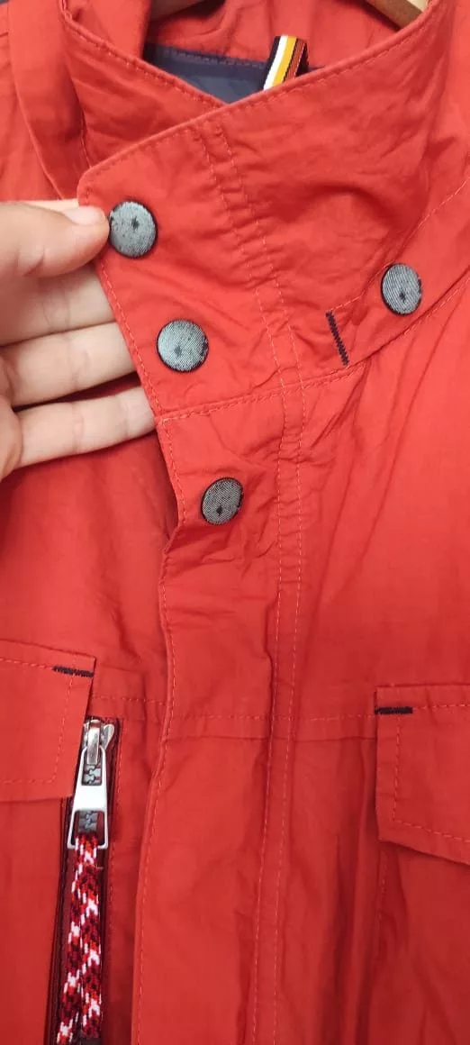 Bugatti Jackets BUGATTI Light Orange Jacket Full Zip 4 Pockets Made Germany