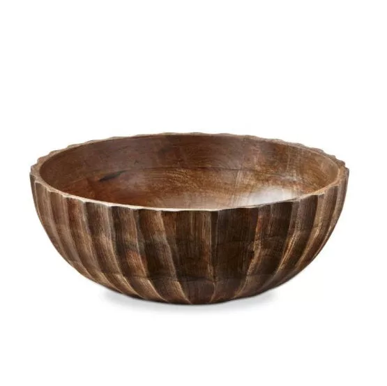 Fluted Wood Bowl