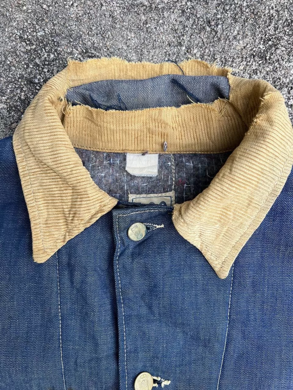 Lee Denim Jackets 1950s Lee Union Made Blanket Denim Sanforized Chore jacket Blue Vintage