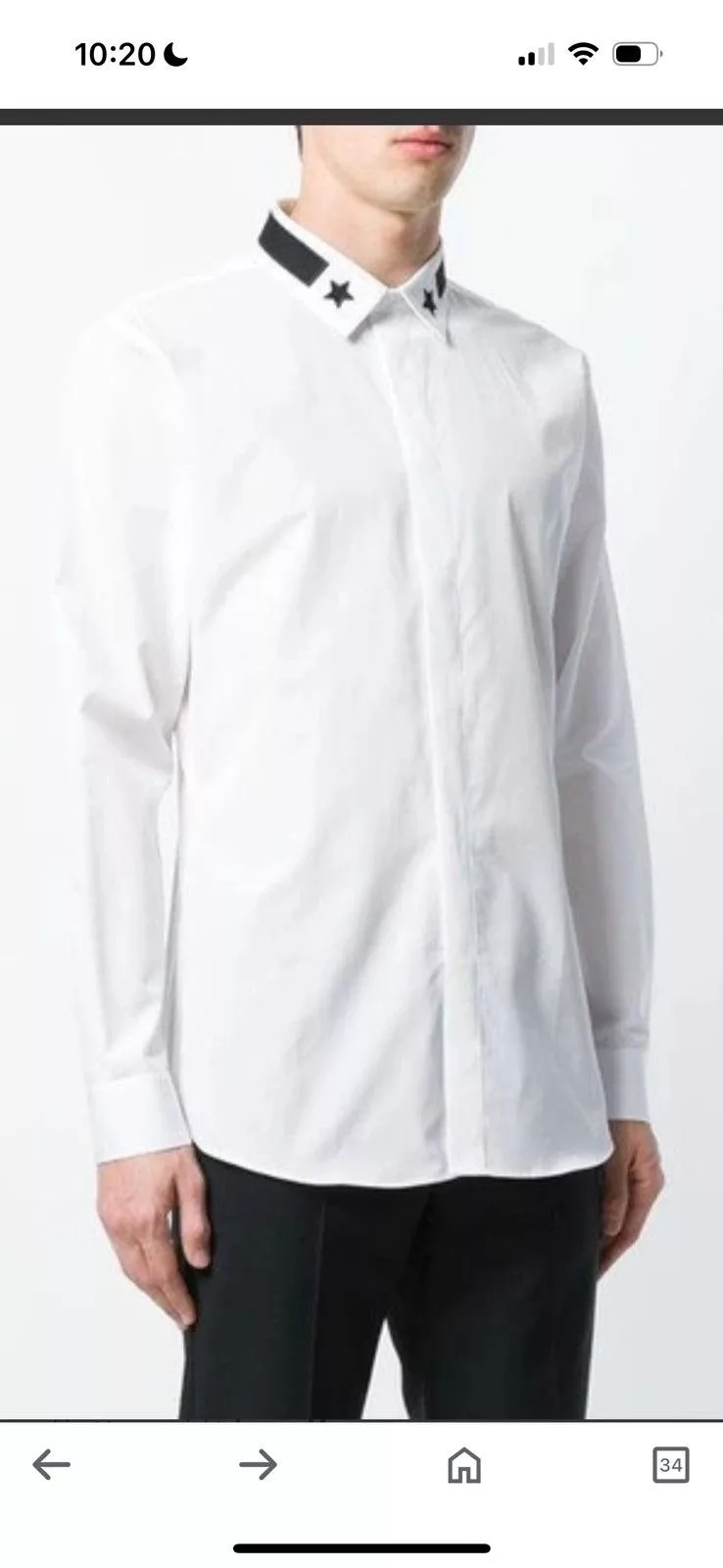 Givenchy Shirts Button Ups Givenchy Star Embroidered Tailored White