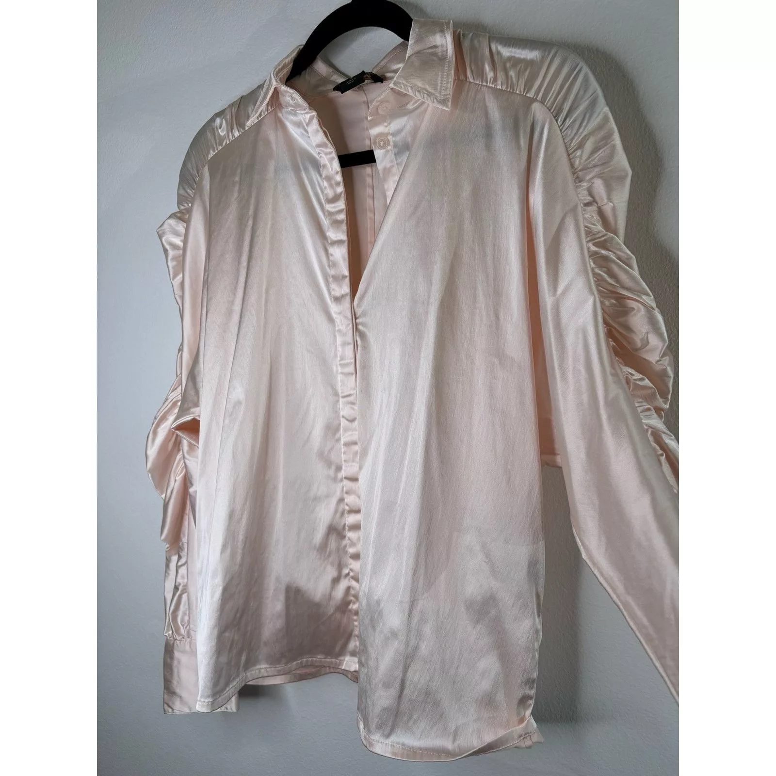 & Other Stories Blouses & Other Stories AS by DF Pink Button Up with Ruching Sleeves