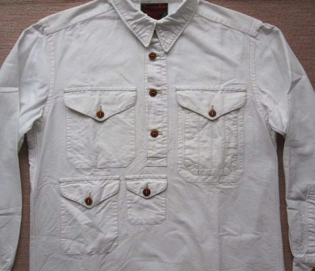 Freewheelers Shirts Button Ups Freewheelers "TIMBERMAN" OUTDOOR WORK SHIRT White