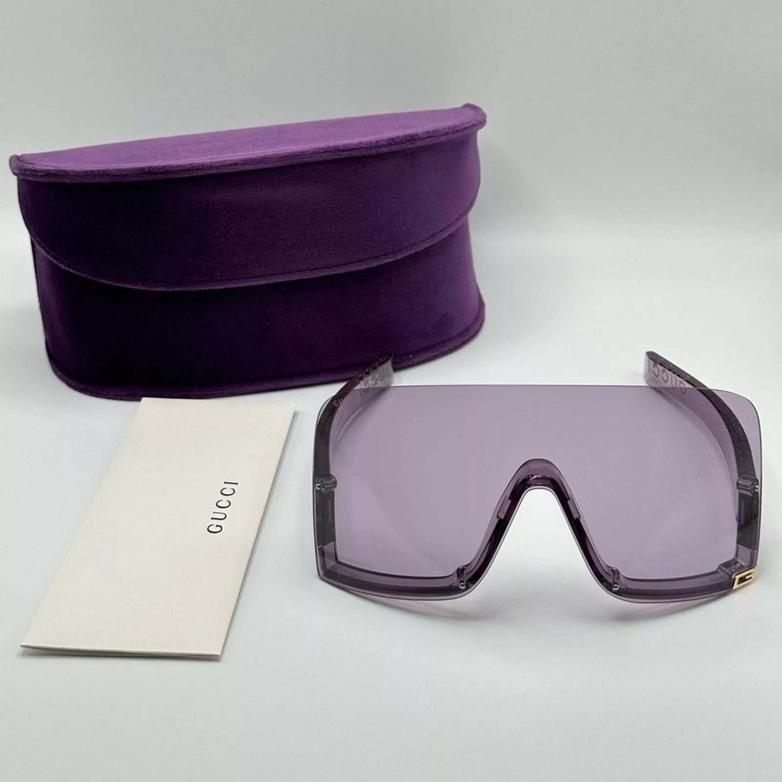 Gucci Sunglasses BRAND NEW GUCCI GG1631S 011 Violet Unisex Shields Sunglasses Purple