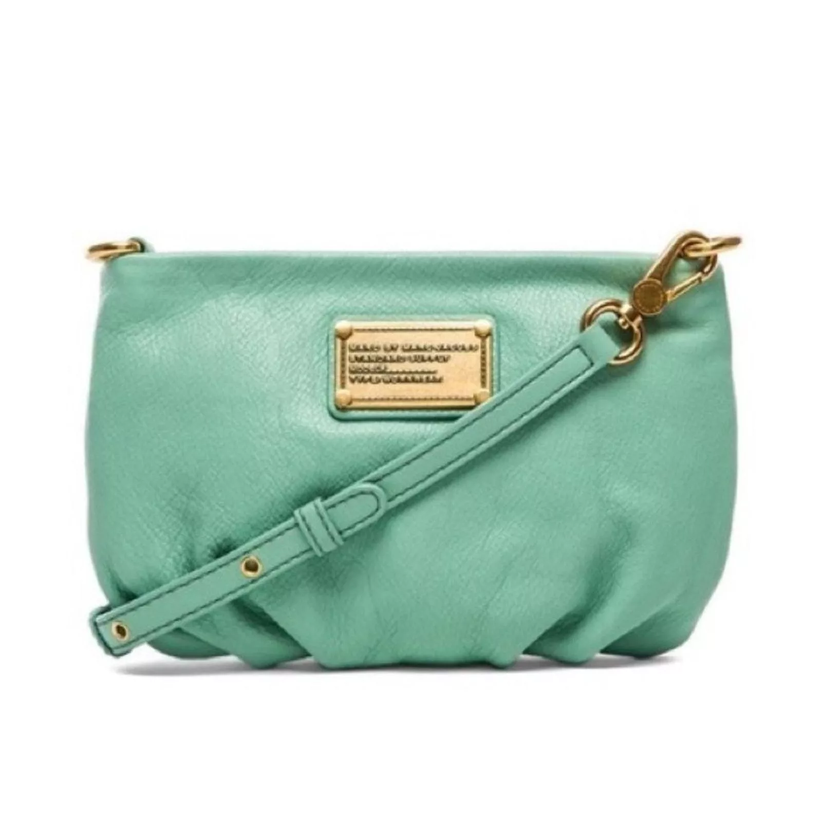 Marc Jacobs Shoulder Bags MARC JACOBS Mint Leather Classic Q Percy Crossbody Bag Green