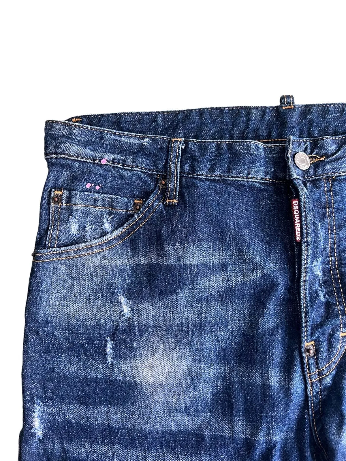 Dsquared2 Denim 2018 Dsquared2 🇮🇹 Clawmark Painter Regular Cut Denim Jeans Blue Vintage