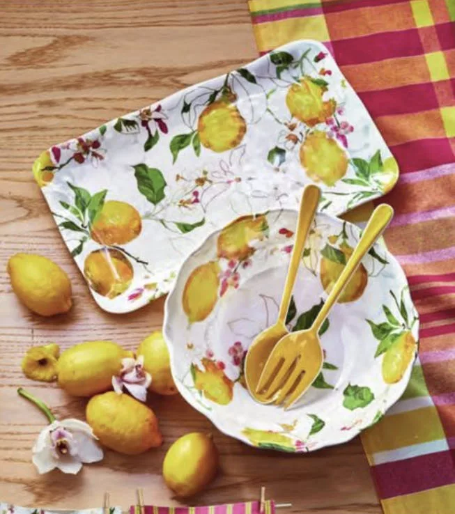 Lemoncello Melamine Serving Bowl