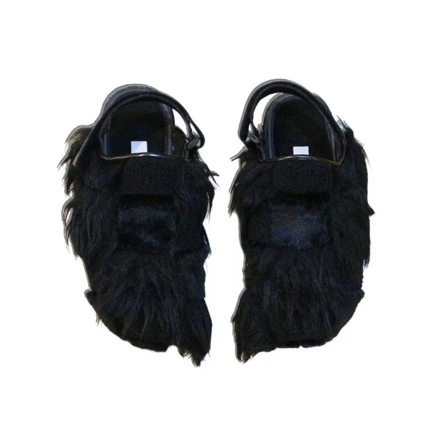Other Slip Ons Other Unisex Black Fuzzy Clogs Avant-Garde