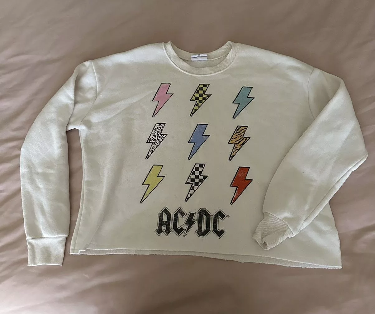 Other Sweaters Other Oversized AC/DC Graphic Band Sweatshirt White