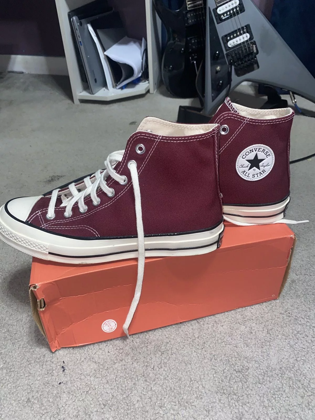 Converse Hi Top Sneakers Converse Chuck 70 High ‘Recycled Canvas - Deep Boradeaux’ Red