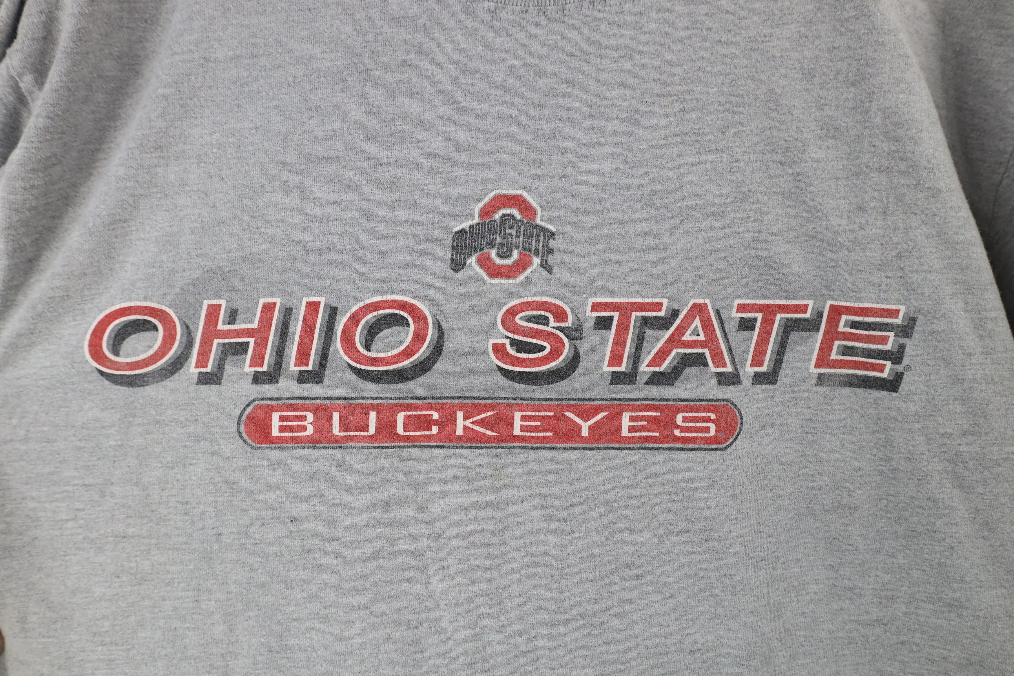 Vintage Long Sleeve T Shirts Vintage 90s Out Ohio State University Long Sleeve T-Shirt Gray
