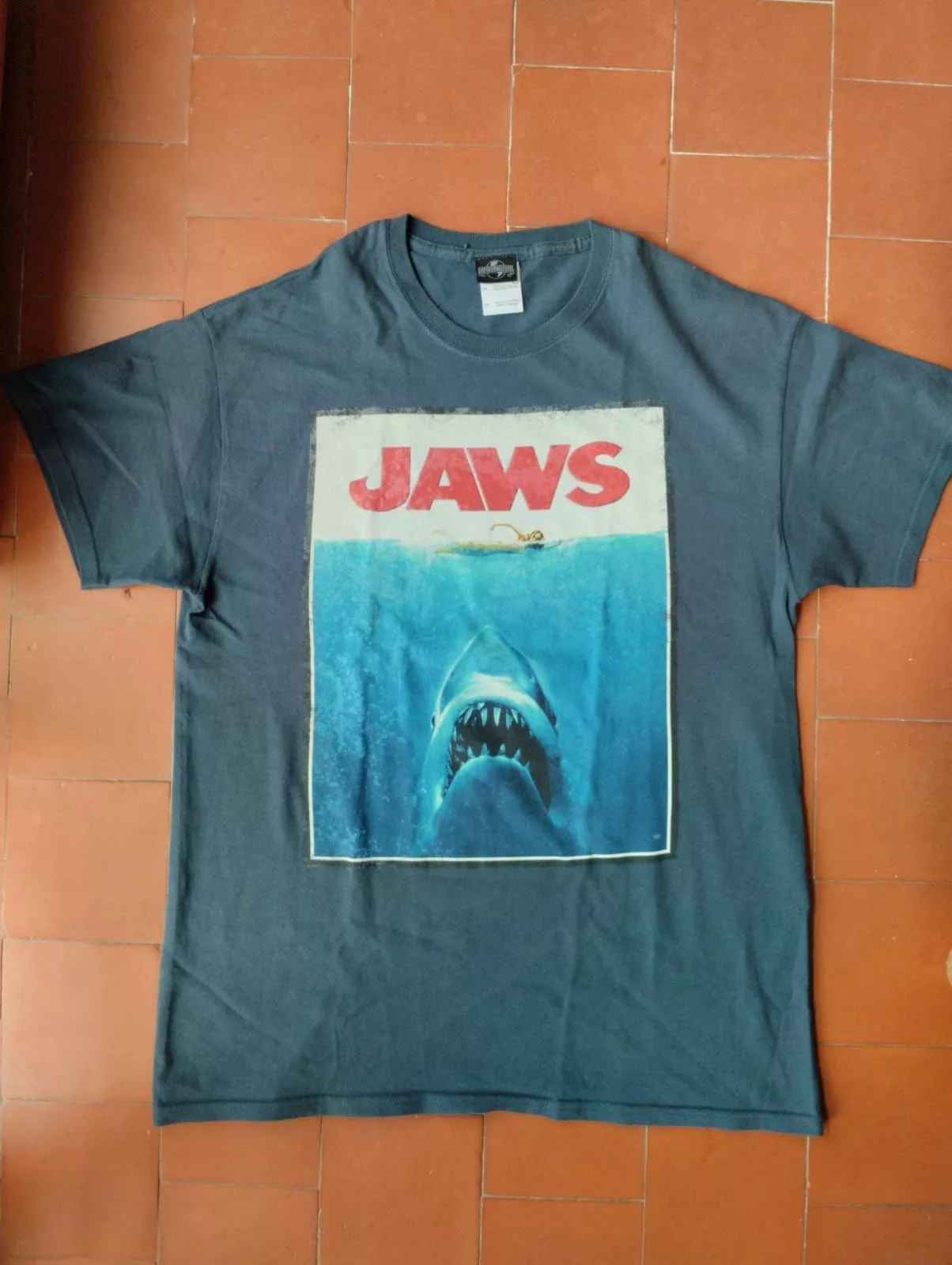 Universal Studios Short Sleeve T Shirts Universal Studios Jaws T shirt Blue