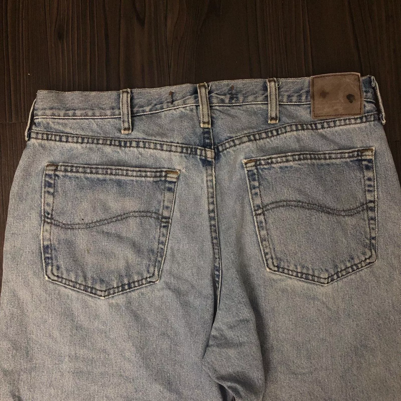 Men’s Distressed Lee Denim Jeans | 36x29 Blue