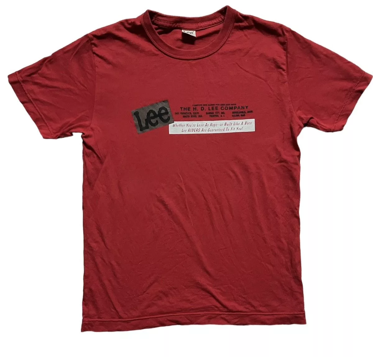 Lee Short Sleeve T Shirts Lee Short Sleeve Tshirt Red Streetwear