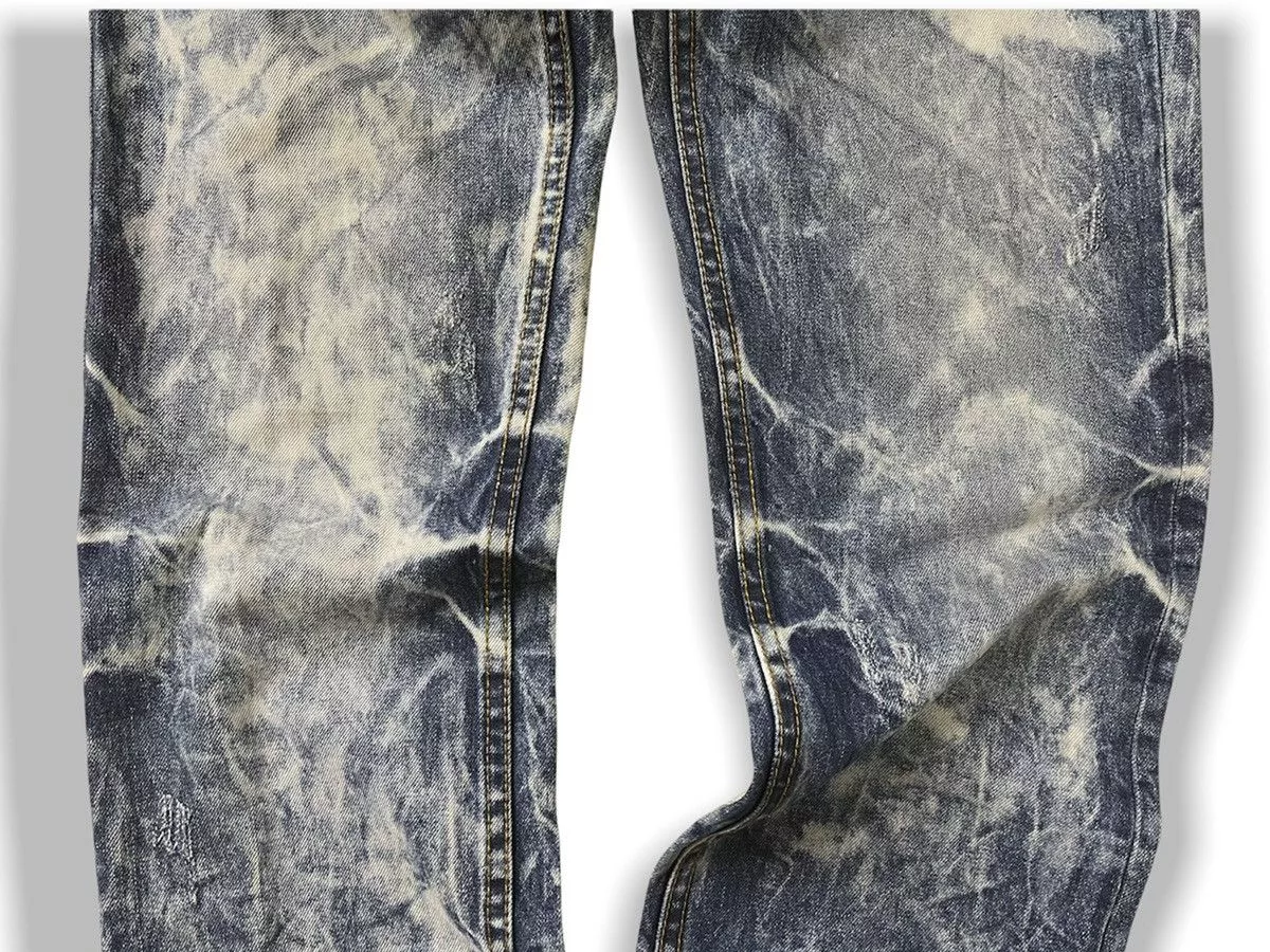 Bleach × Vintage INTERROGATION BLEACH DENIM JEANS AVANT GARDE Blue Avant-Garde