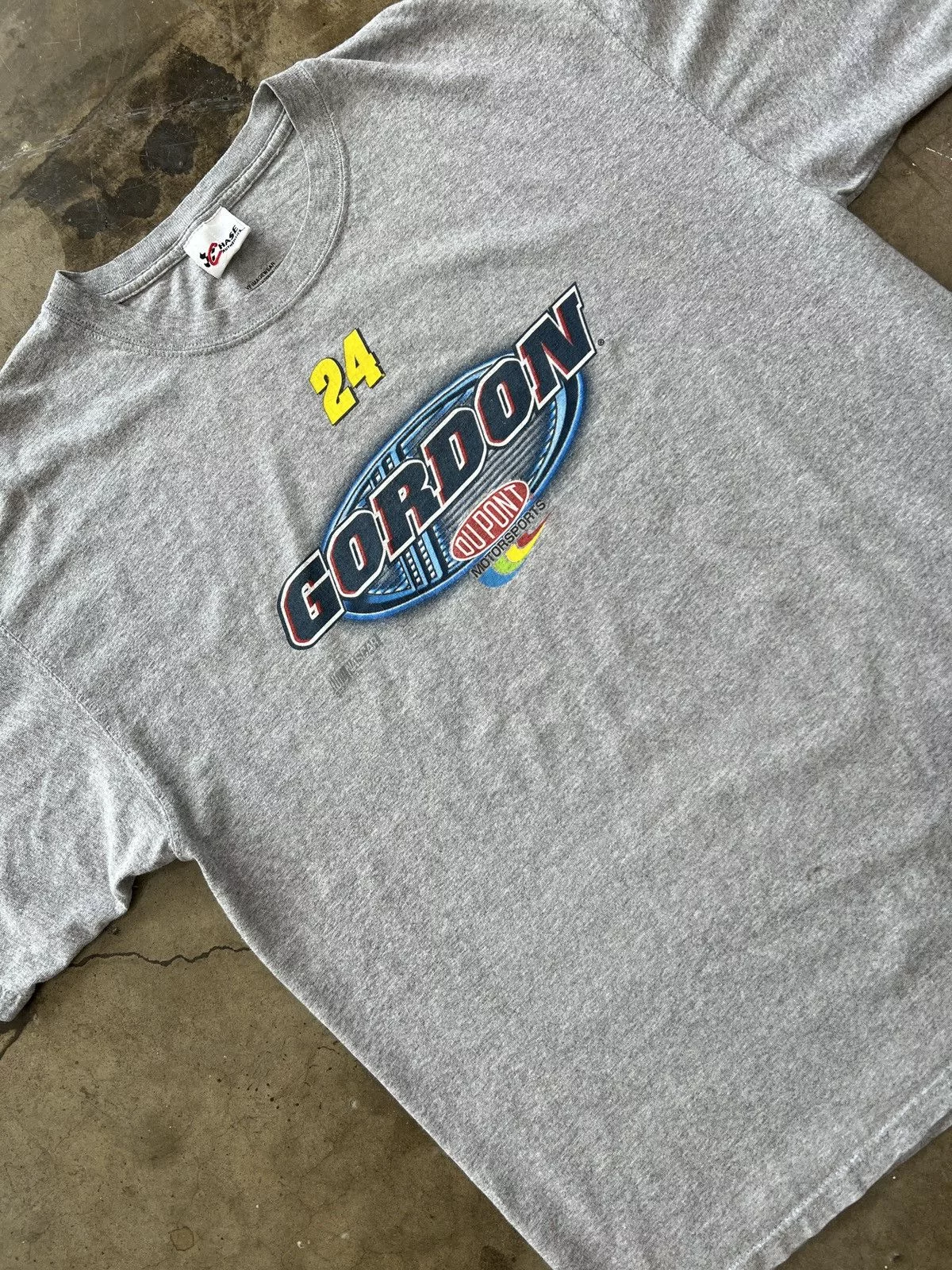 NASCAR Short Sleeve T Shirts NASCAR × Vintage Vintage NASCAR Jeff Gordon Du Pont Motorsports Tee Sz. XL Gray