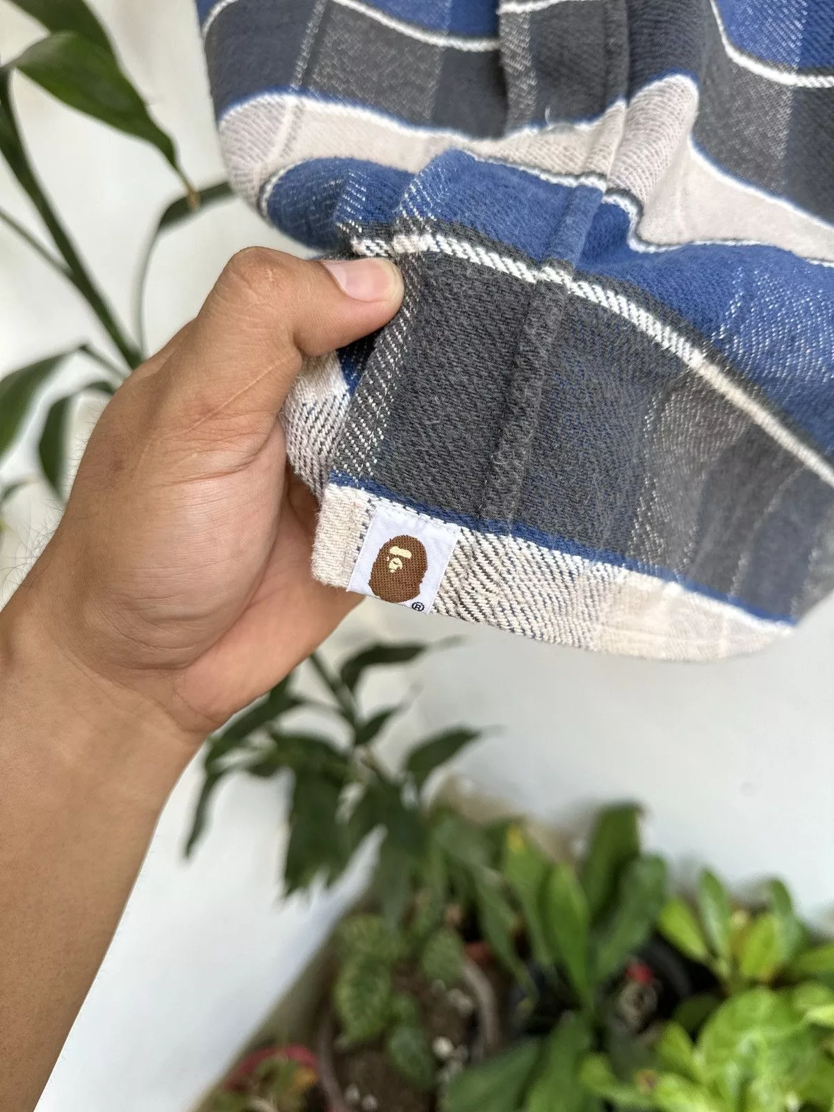 Bape Shirts Button Ups Bape Flannel Shirt Blue