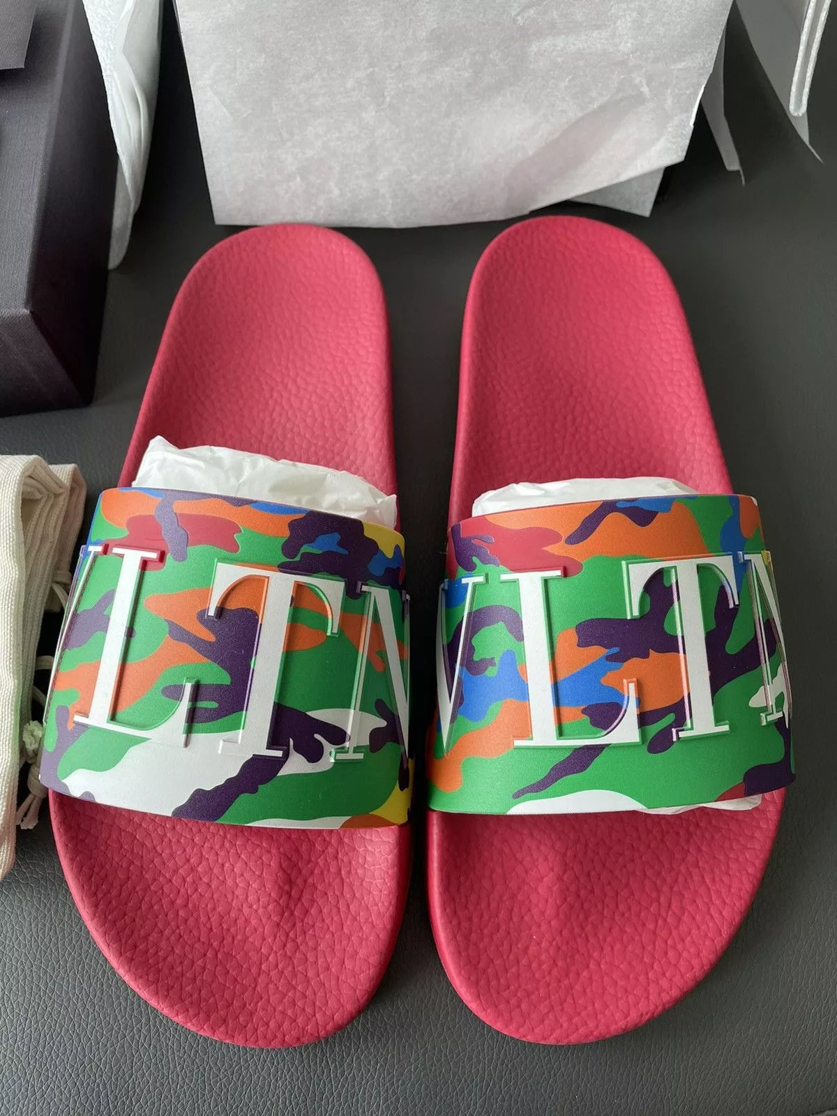 Giovanni Valentino Sandals Giovanni Valentino × Valentino Brand New Rare Iconic Limited Camouflage Slipper Slides Multi