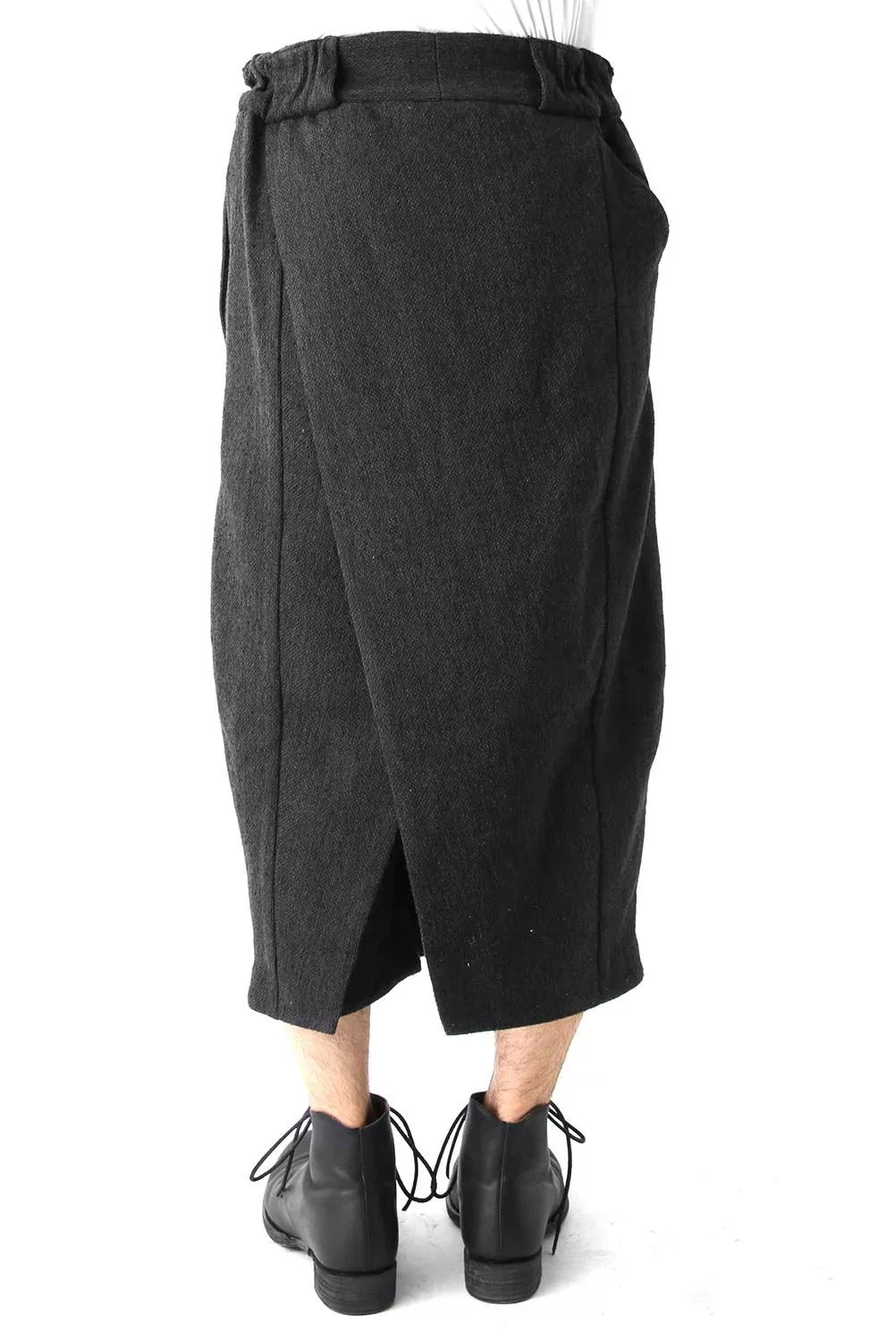 Devoa Casual Pants Devoa Wool Hakama Pants Black