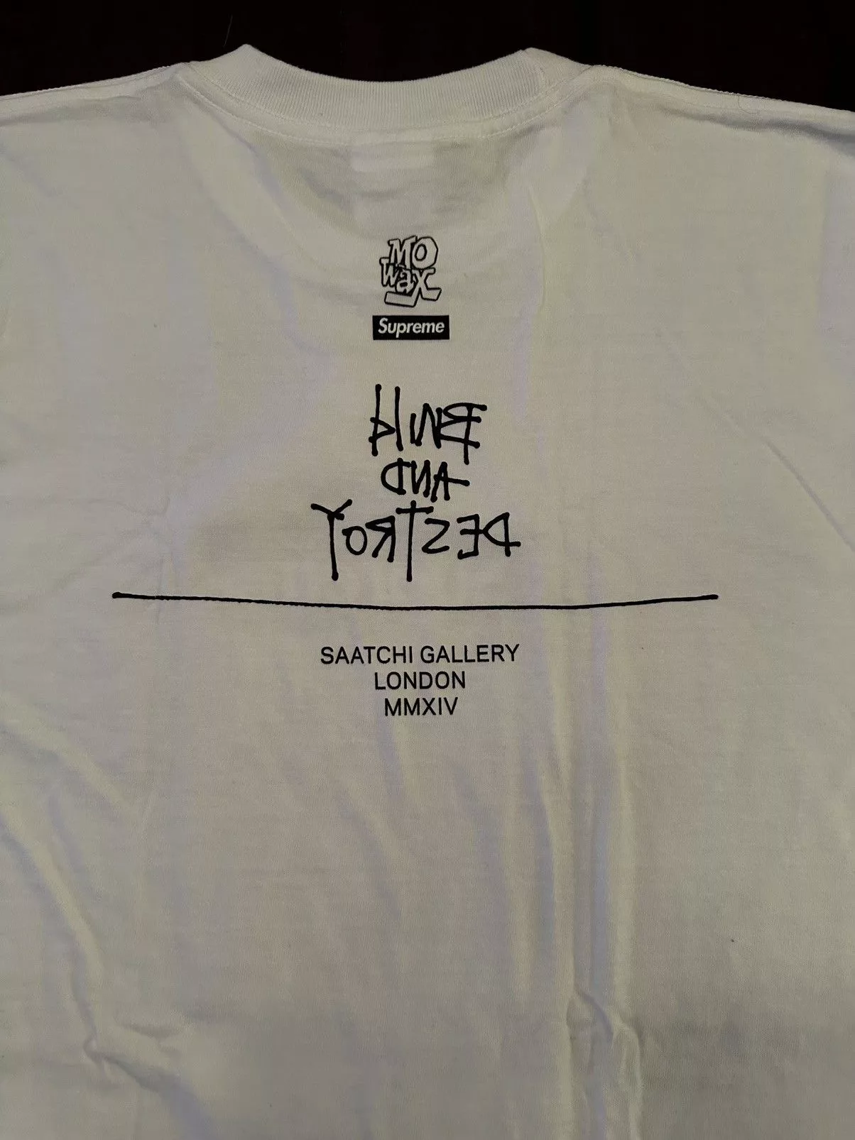 Supreme Short Sleeve T Shirts Supreme Mo’ Wax Box Logo Tee White