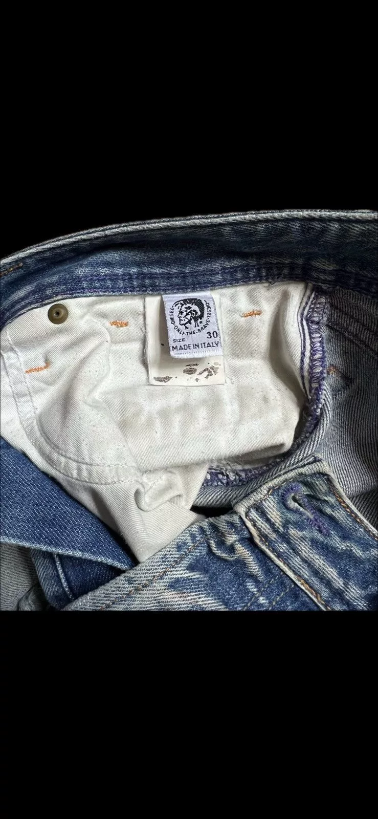 Diesel Denim Vintage diesel Super distressed fire look Blue