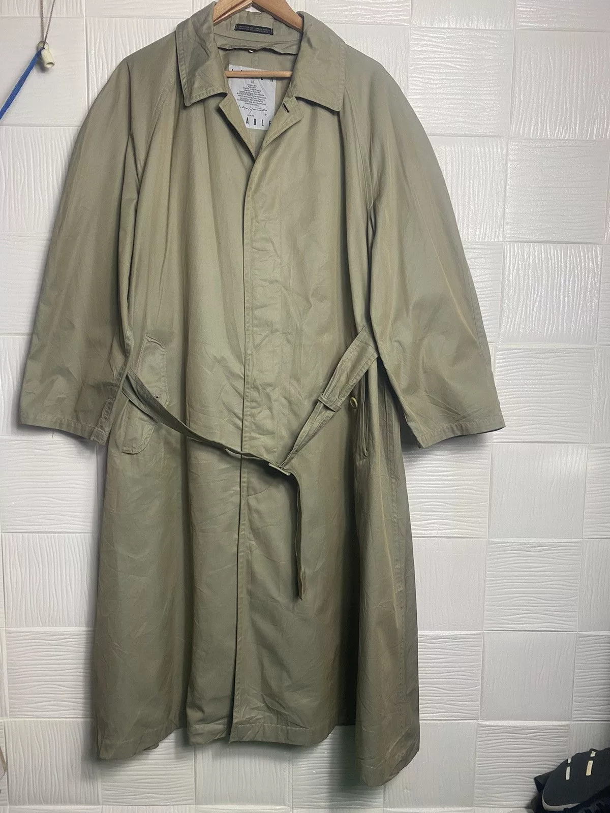 Yohji Yamamoto Light Jackets Yohji Yamamoto × Y's × Y's for Men YOHJI YAMAMOTO IMPER MEABLE LONG COAT Green