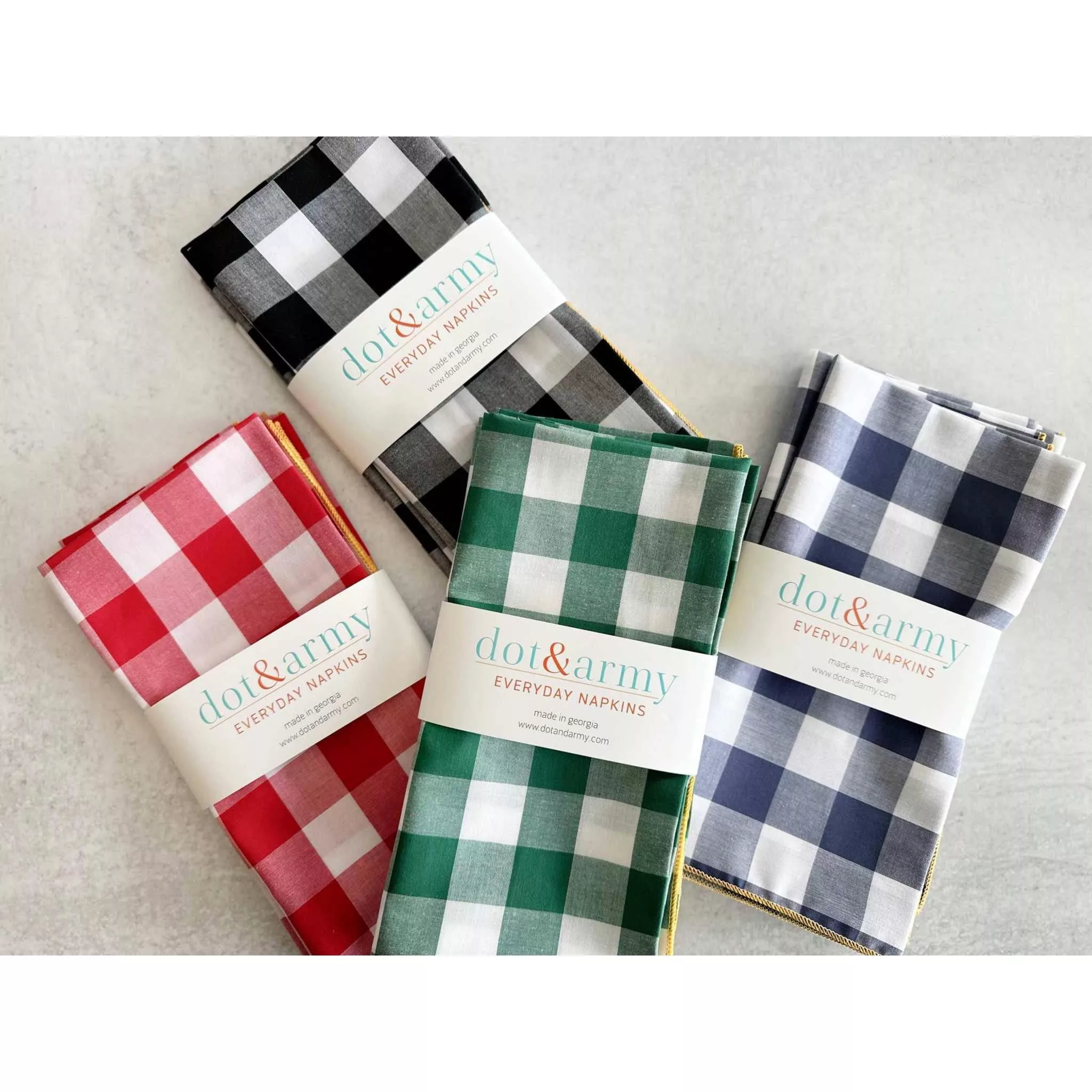 Gingham Check Cloth Napkins Set - Curated Home Decor