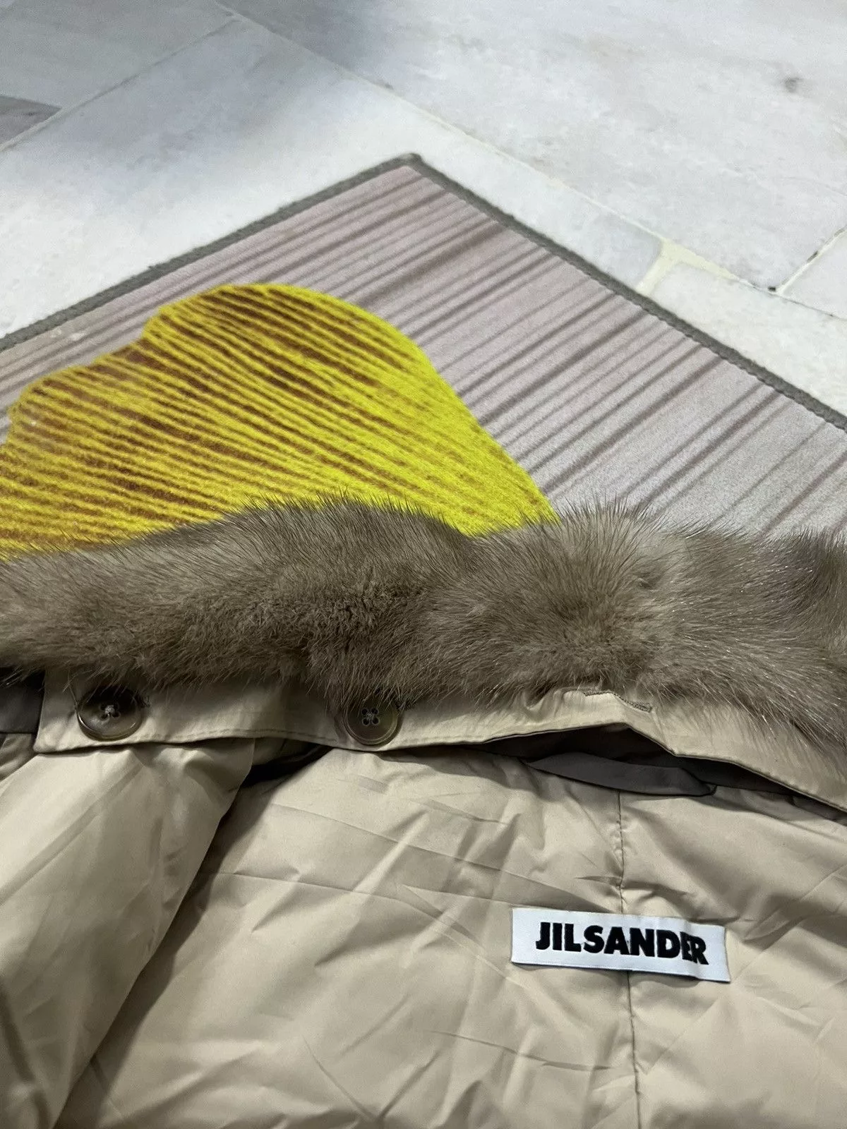 Designer Light Jackets Designer × Jil Sander 💥 RARE JIL SANDER FUR COLLAR Gray Vintage