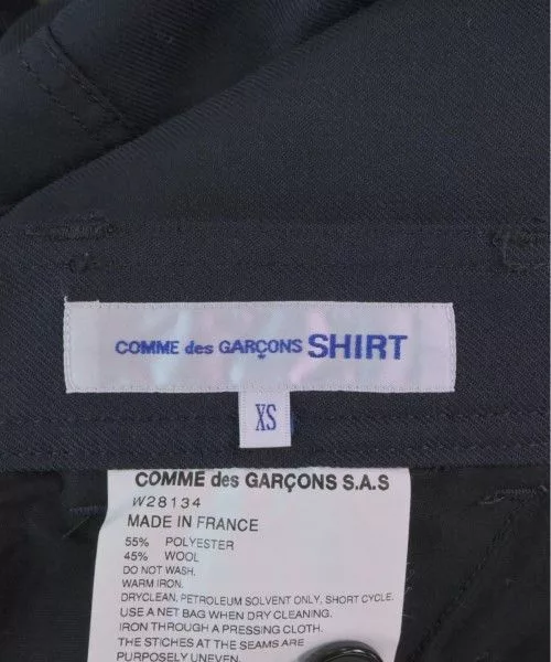 Comme des Garcons SHIRT Cropped Pants Tuck Polyester Plain Navy Blue