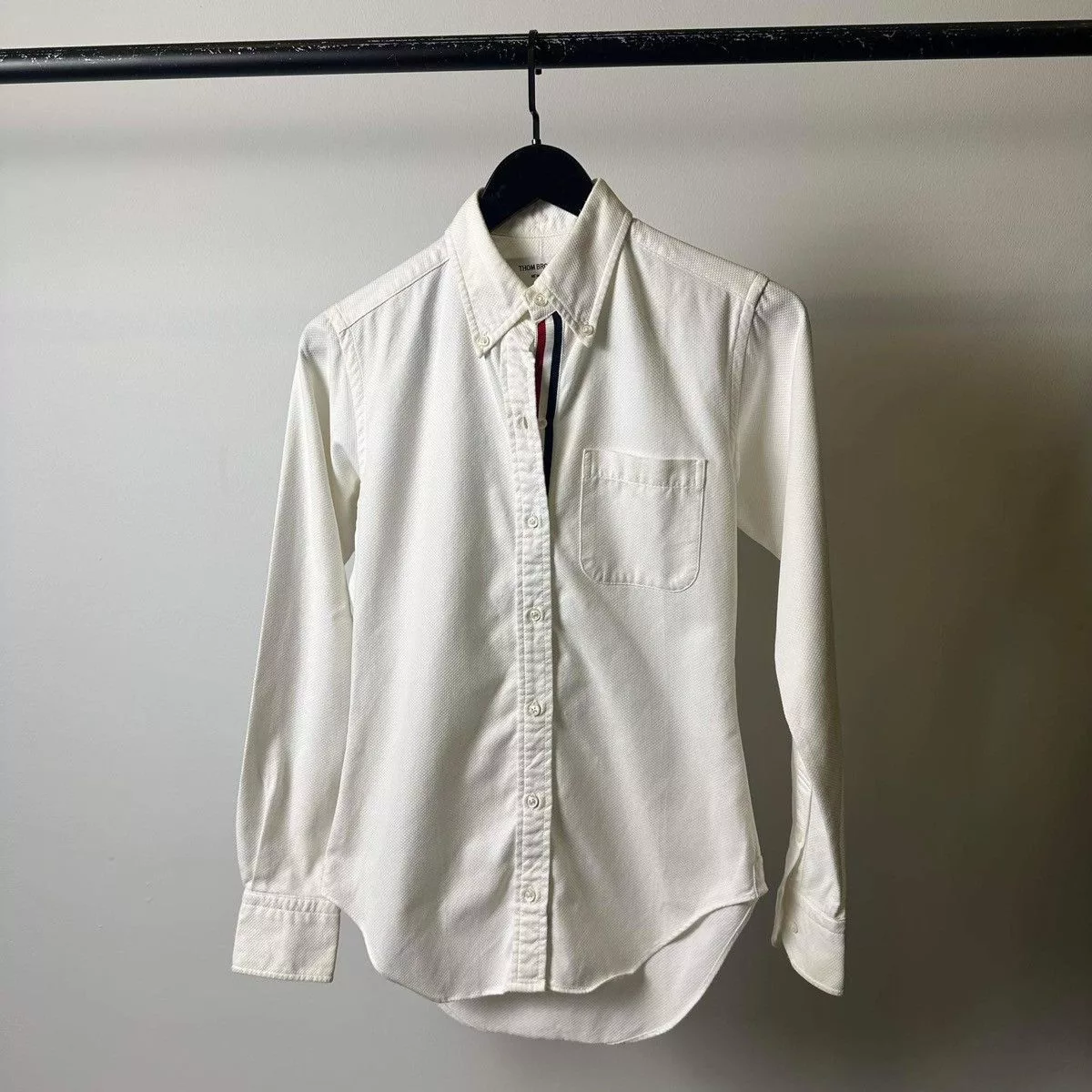 Thom Browne Shirts Button Ups THOM BROWNE STRIPED SHIRT White Luxury