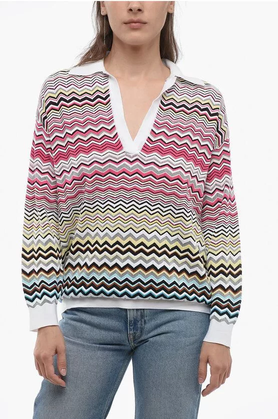 Missoni Sweaters Missoni og1mm0724 Long Sleeved Iconic Sweater in Multicolor