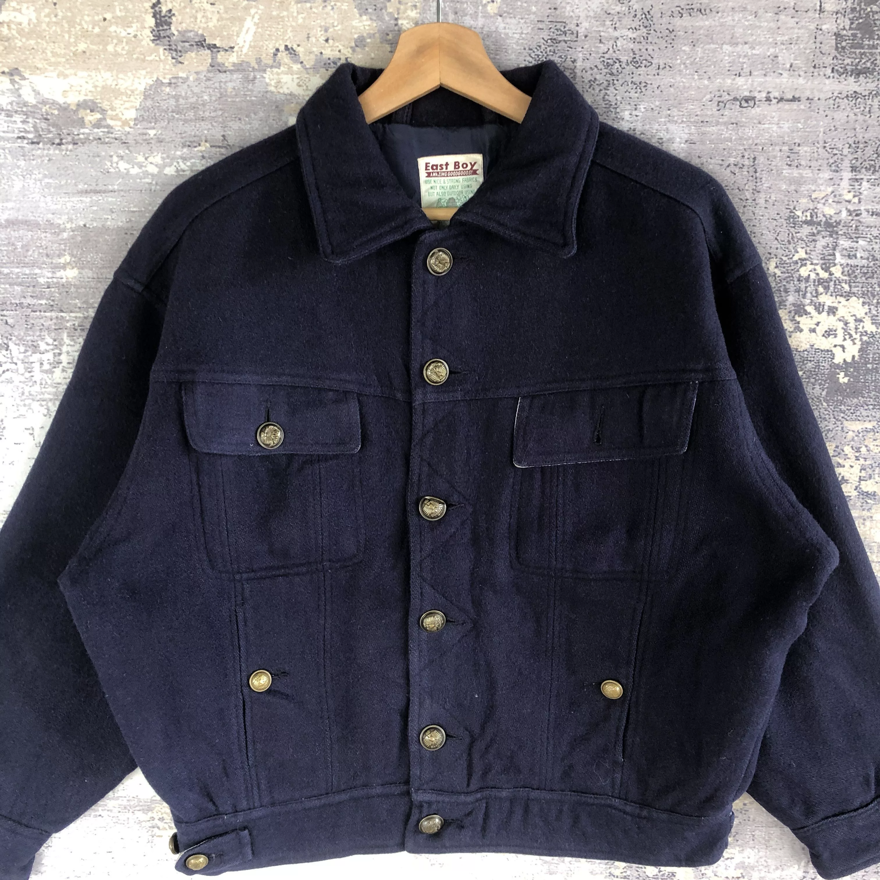Vintage Light Jackets Vintage Eastboy Varsity Jacket Japanese Wool Jacket Multi