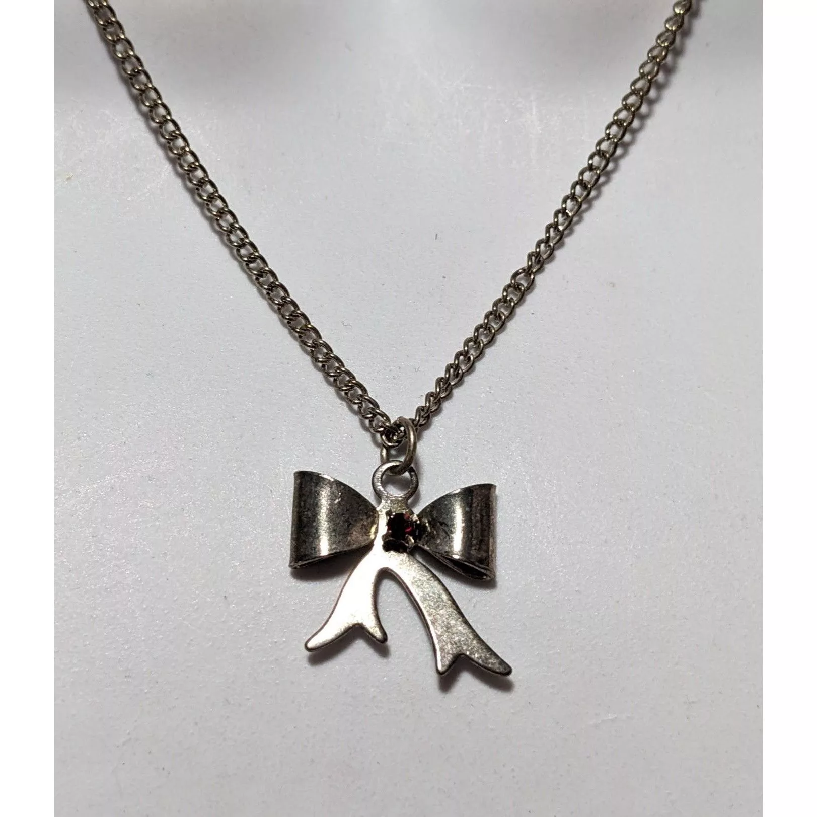 Other Necklaces Other Silver Rhinestone Bow Necklace