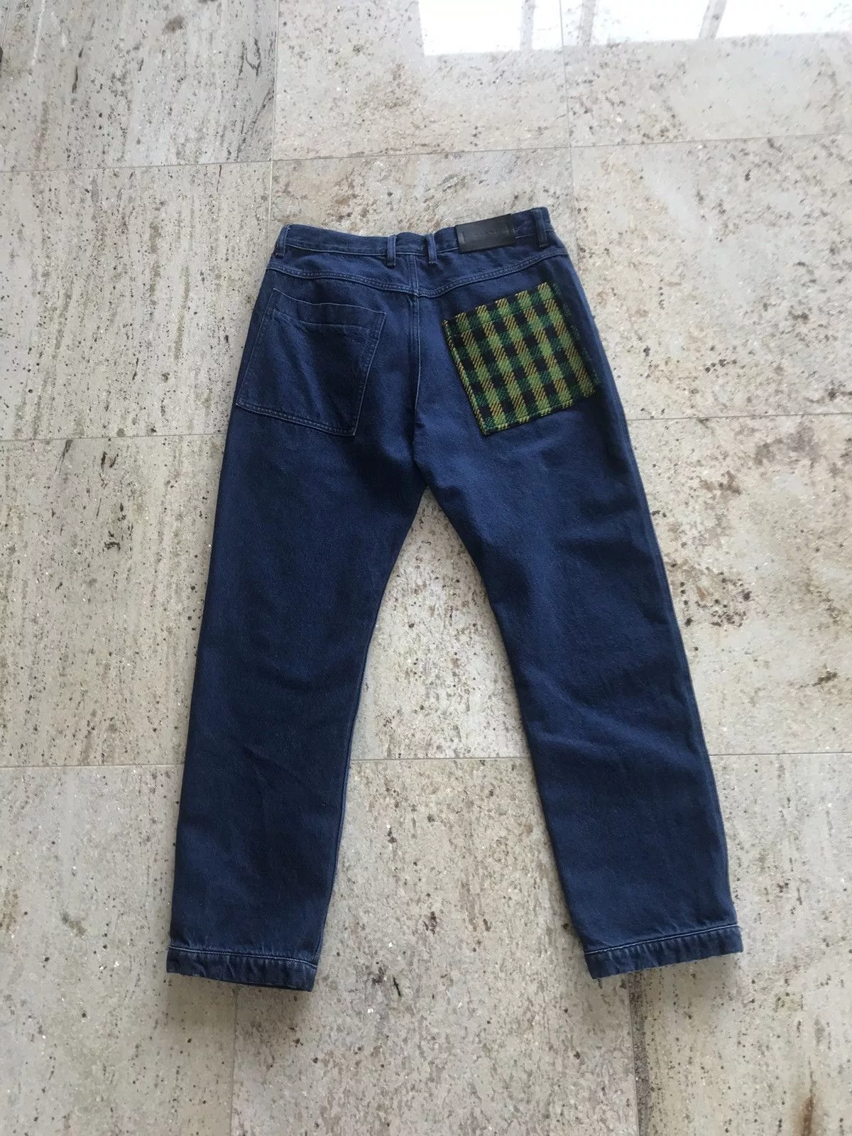 Marni Denim Marni Wool Plaid Contrast Back Pocket Denim Purple