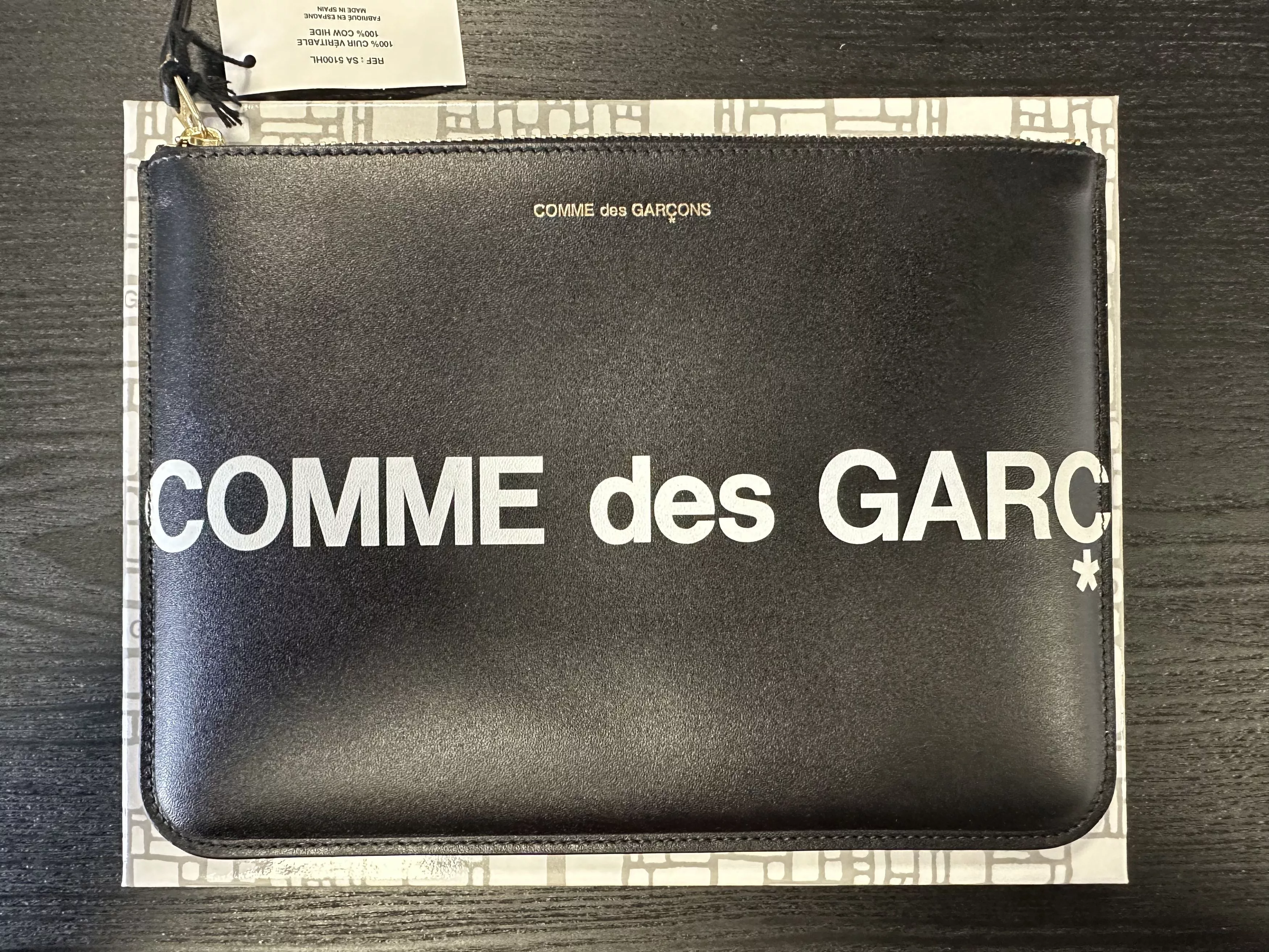 Comme des Garcons Wallets Comme des Garcons Comme des Garçons Huge Clutch Logo in Black
