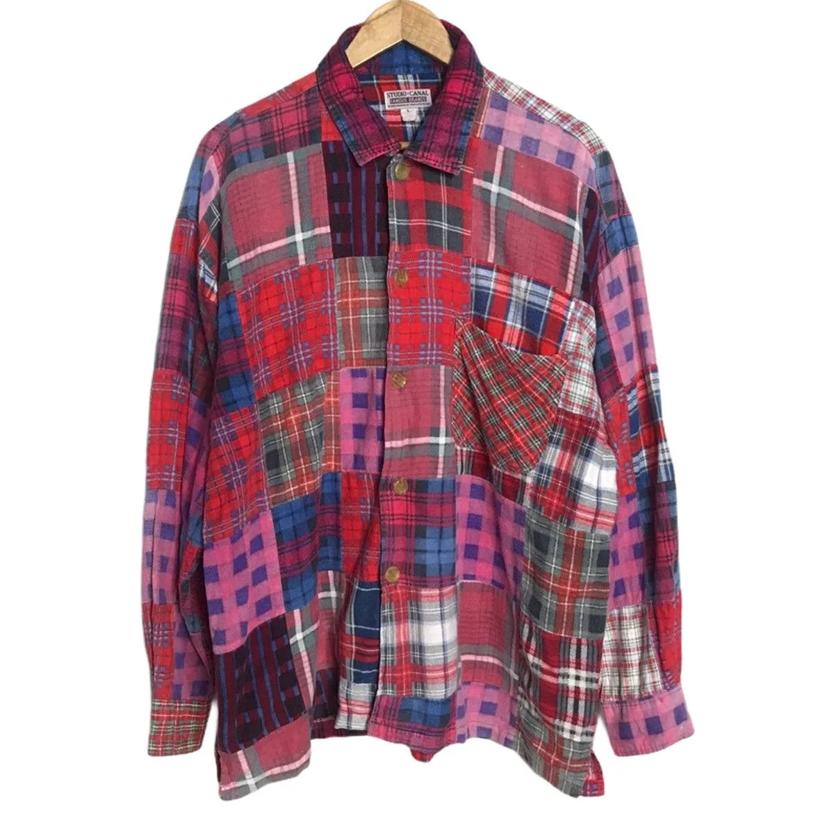 Japanese Brand Shirts Button Ups Japanese Brand Studio canal patchwork button up shirt Multi Vintage