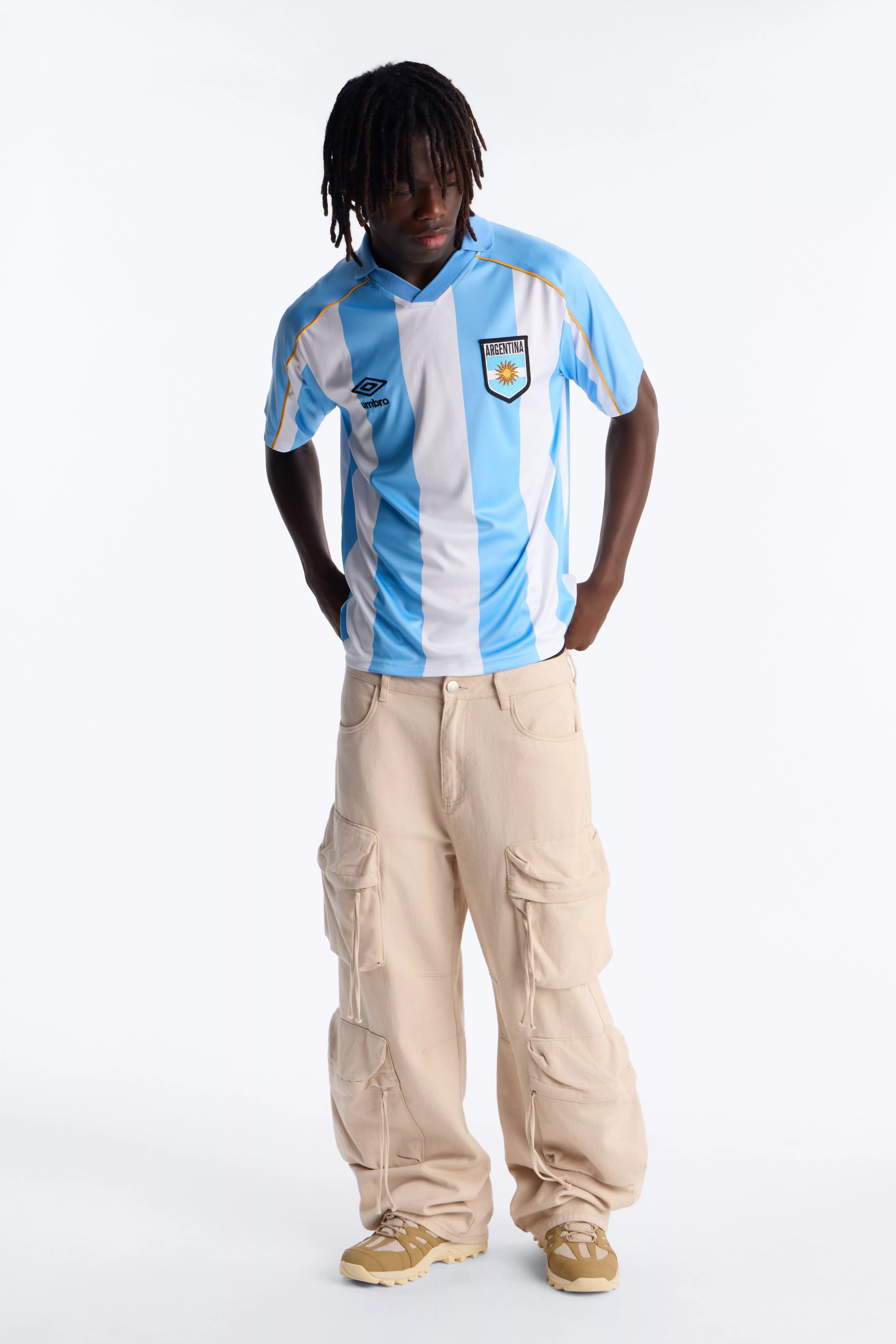 Umbro Argentina Collar Soccer Jersey - Blue