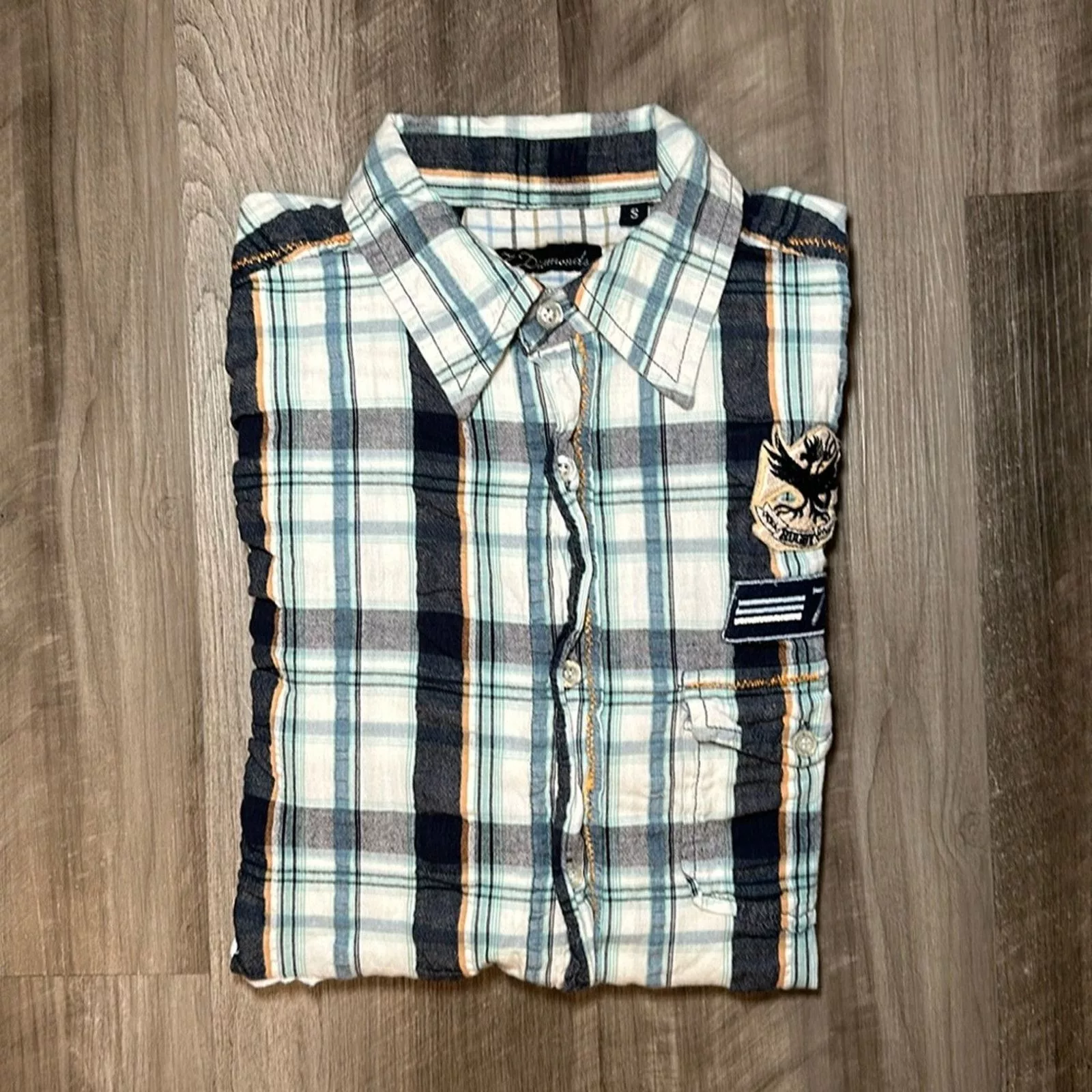 7Diamonds Shirts Button Ups 7Diamonds 7 Diamonds Rugby 76 Short Sleeve Button Down - Small Blue