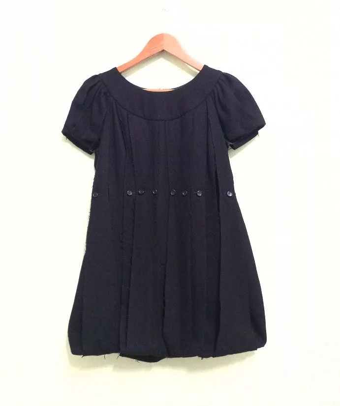 Designer Midi Dresses Designer × Enchantment Enchantment Japan Ripped Damaged Layered Dress Black