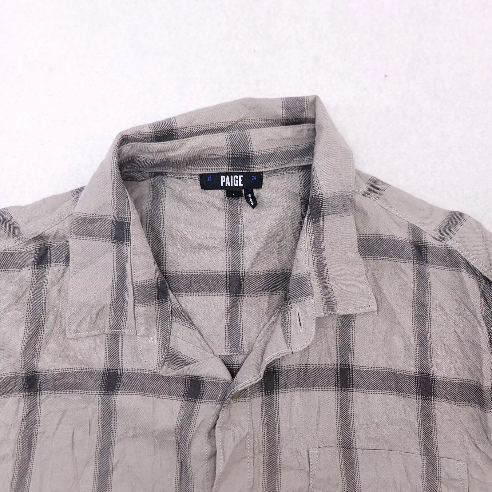 Merona Shirts Button Ups Merona Paige Windowpane Flannel Button Shirt Mens Size Large L Gray