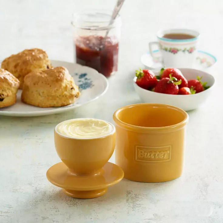 Yellow Cafe Butter Bell Crock