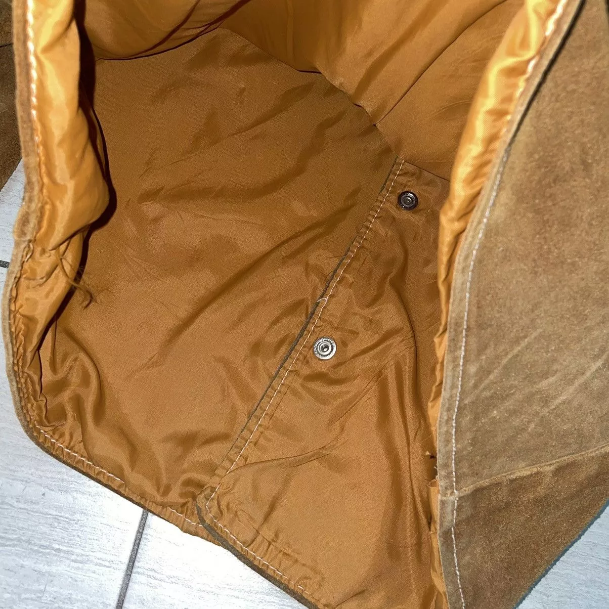 Other Leather Jackets Other Vintage Suede Snap Button Jacket/ Overshirt Gold