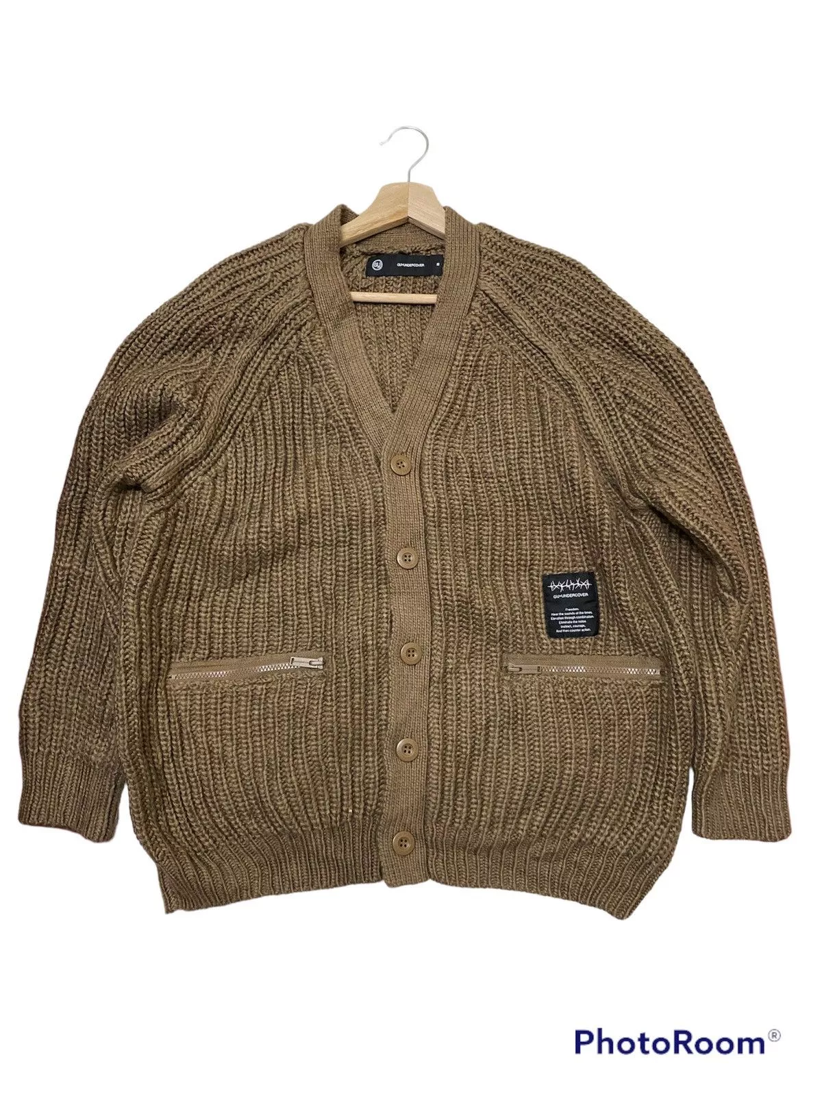 GU Light Jackets GU × Undercover GUxUNDERCOVER FREEDOM HANDKNIT CARDIGAN Brown