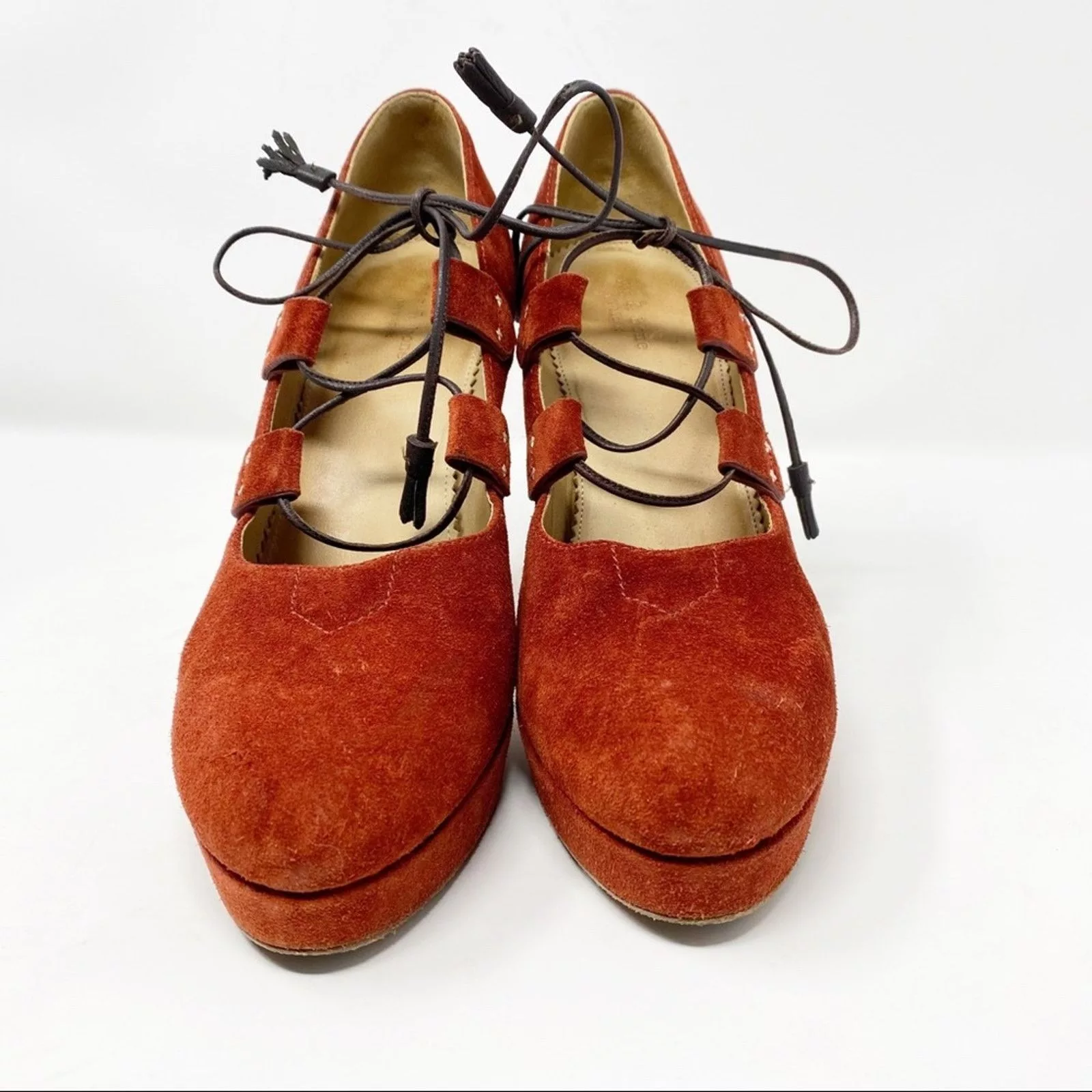 Rag & Bone Heels RAG & BONE Bailey Suede Platform Heels in Size 40 Red