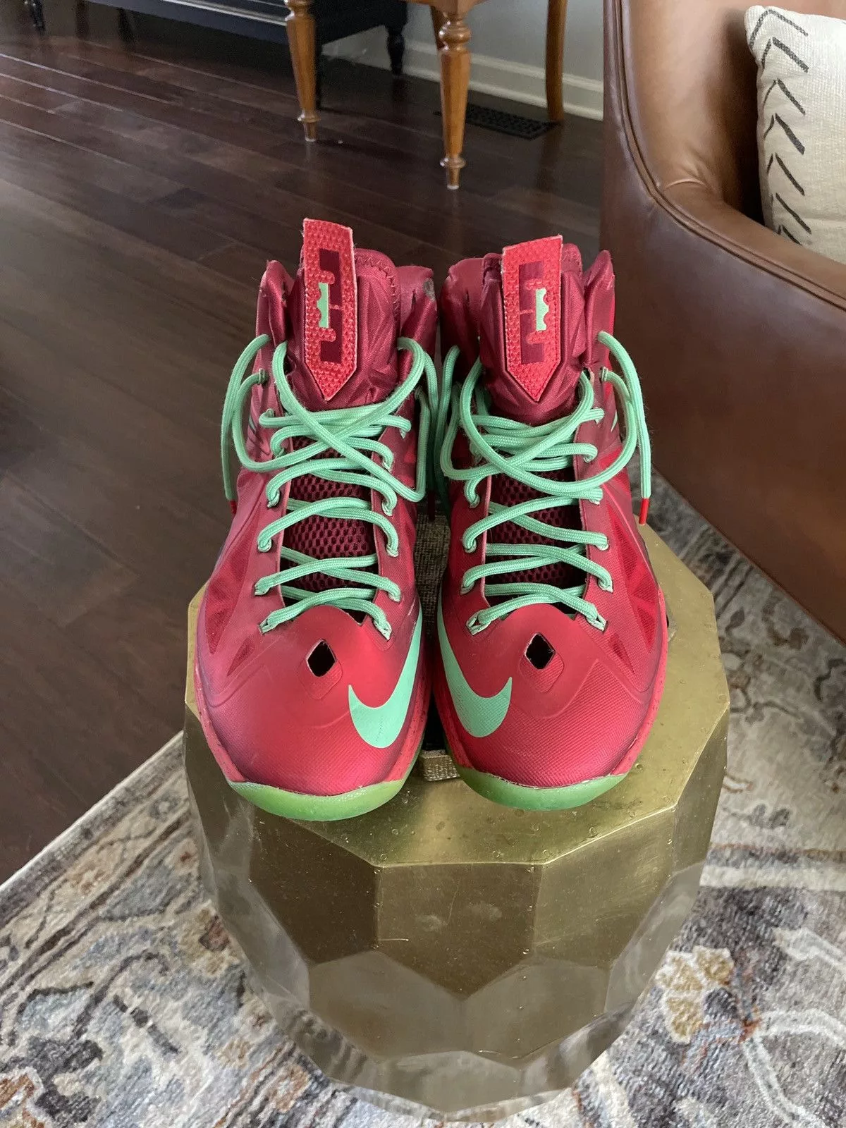 Nike Hi Top Sneakers Nike Lebron 10 Christmas Red