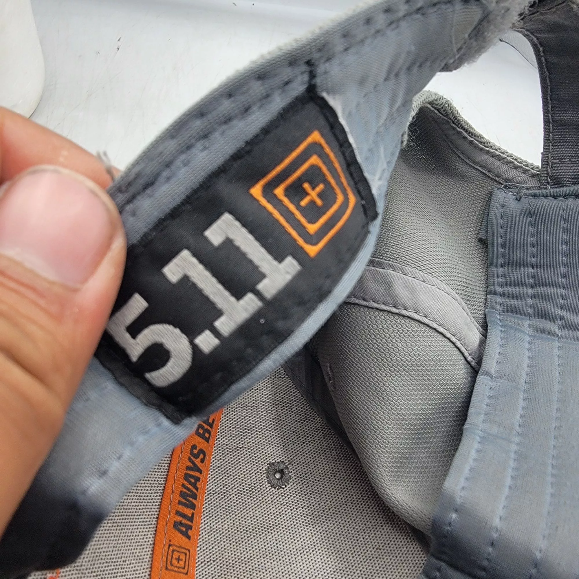 5.11 Hats 5.11 Tactical Gray Adjustable Cap With Orange Logo Embroider