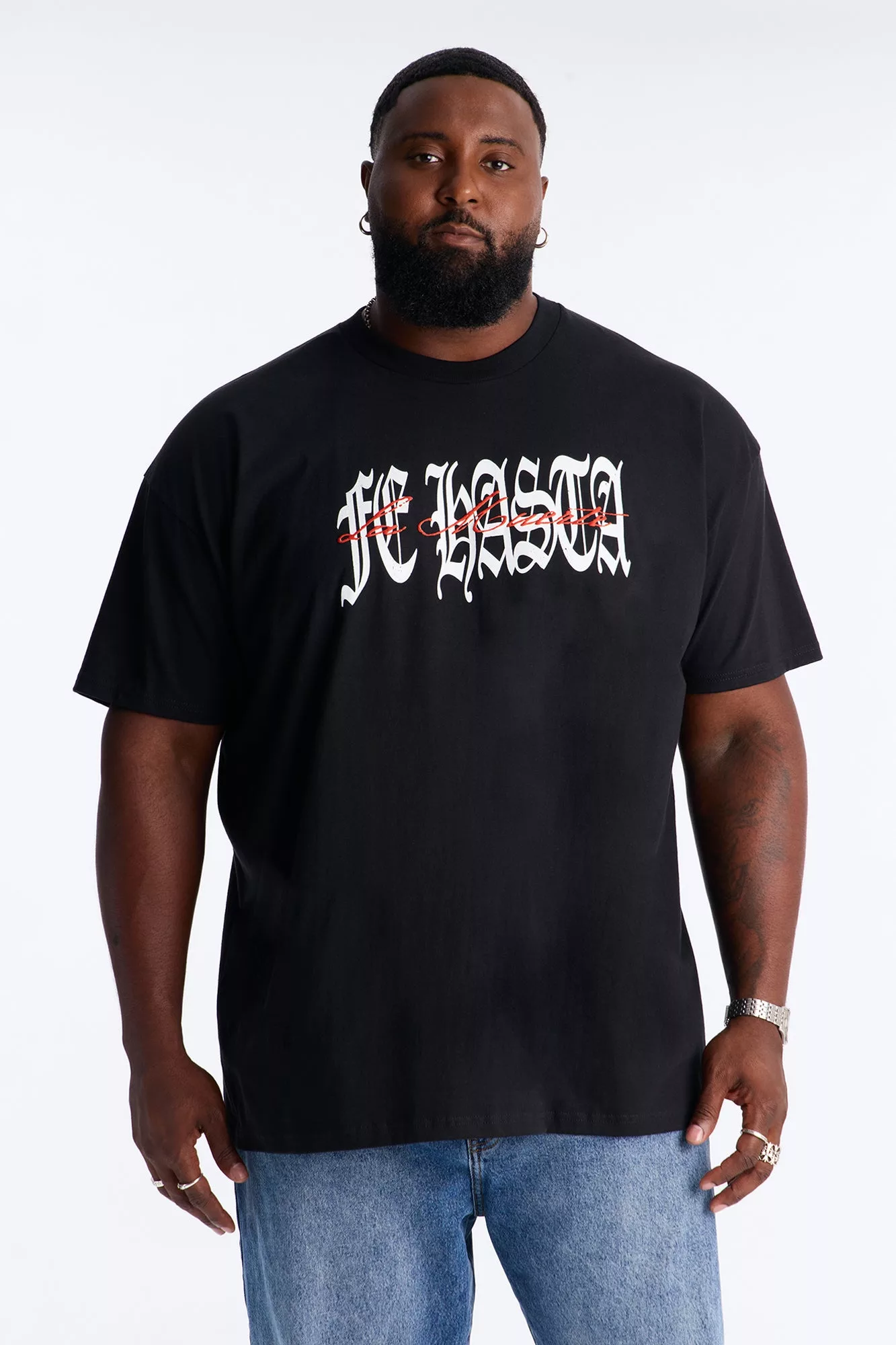 Fe Hasta La Muerte Oversized Short Sleeve Tee - Black