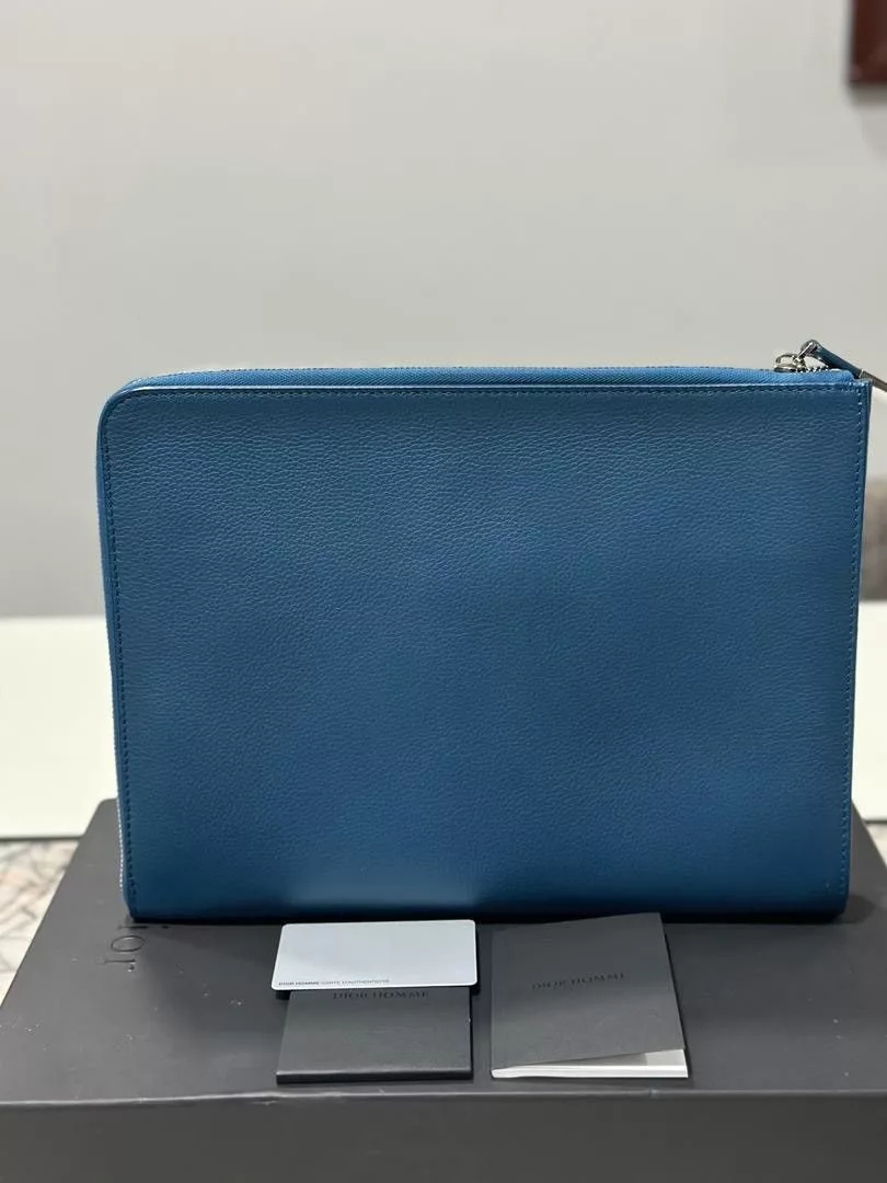Dior Bags Luggage Authentic Dior Homme Clutch Document Blue