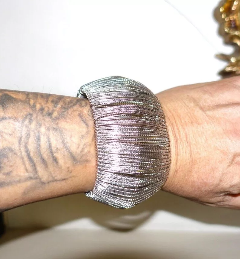 Other Bracelets Other Silver tone Multiple String Cuff Bracelet