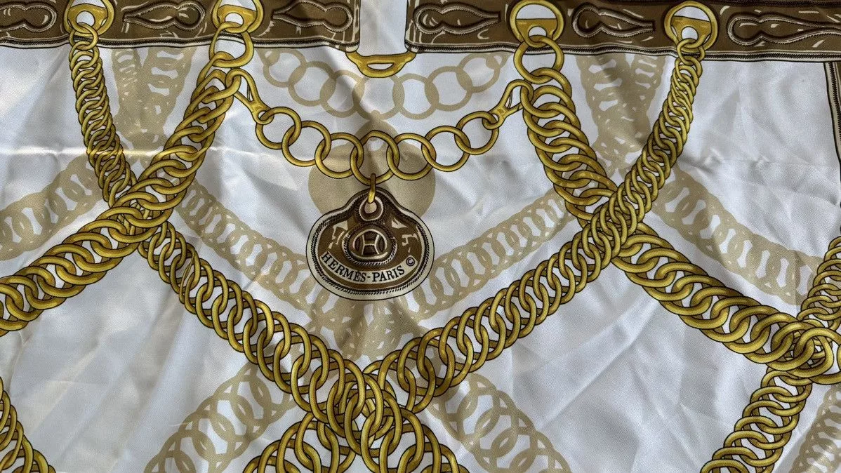 Hermes Scarves Hermes 90” silk scarf White