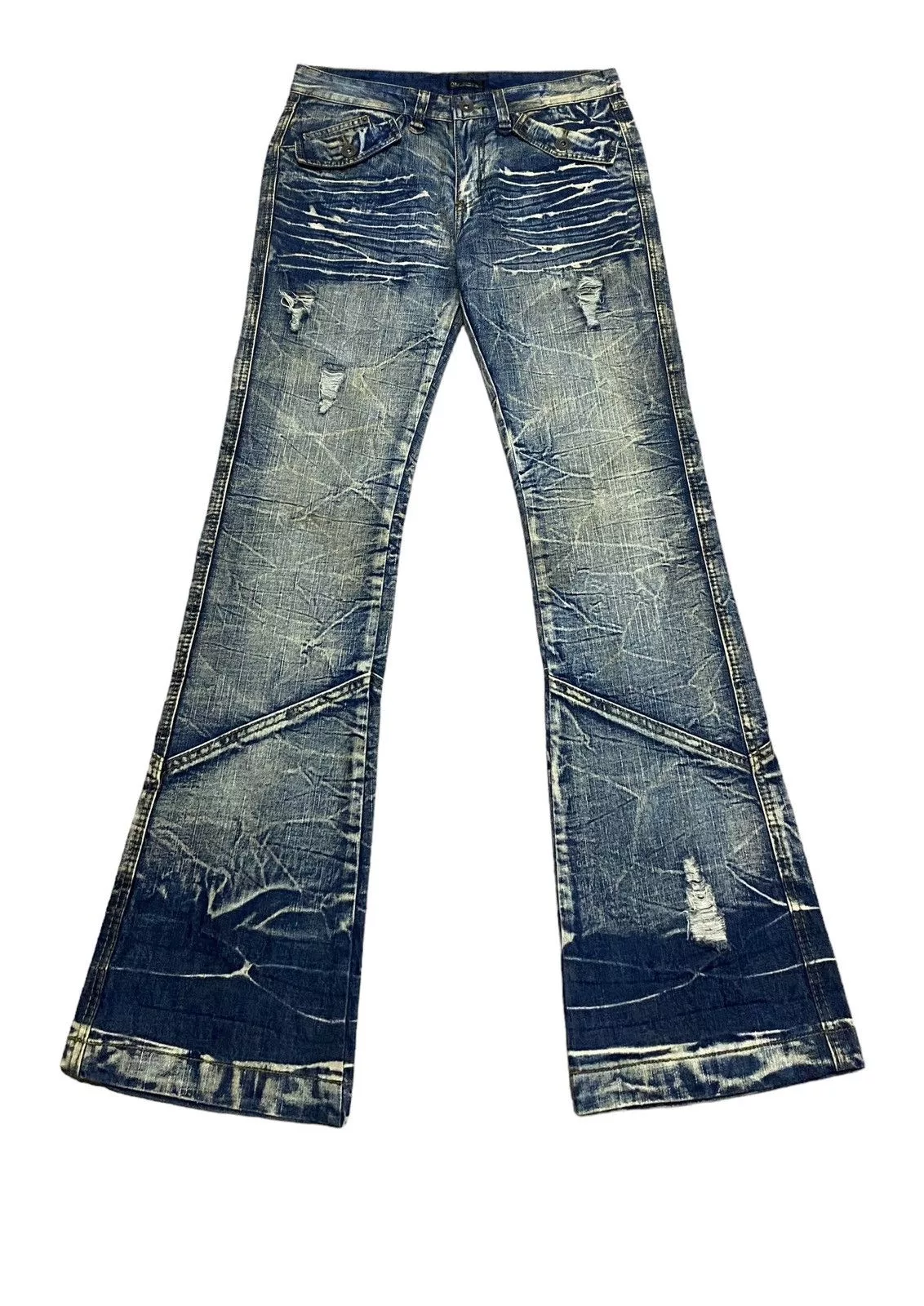 If Six Was Nine Denim If Six Was Nine Rare Design Vintage Brand Black Crown Flared Jeans 1990s Blue Avant-Garde